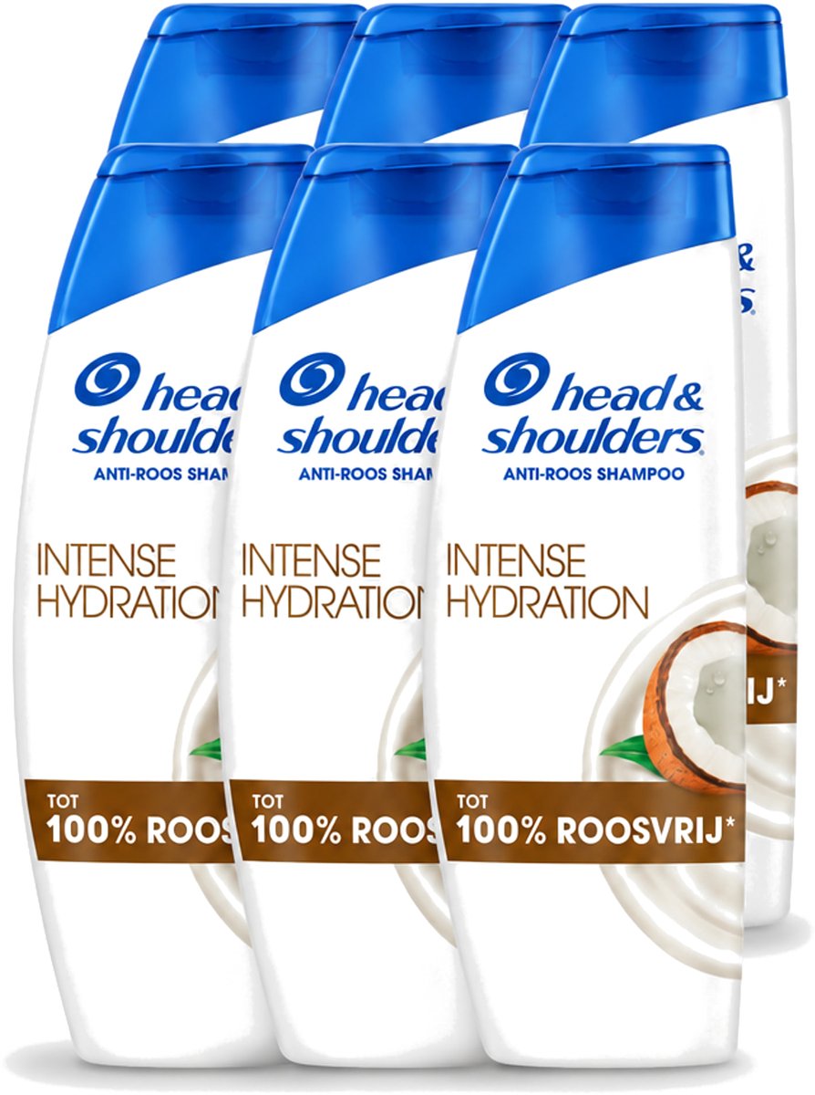 6 x Head & Shoulders - Shampoo - Intense Hydration - 100% Roosvrij - 300 ml - Voordeelverpakking - 6 stuks