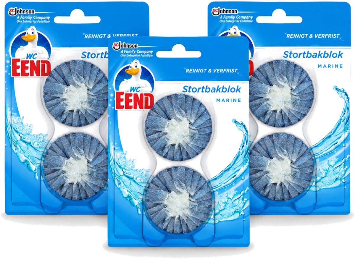 3 x WC Eend - Duo Stortbakblok - Reinigt & Verfrist bij Elke Spoeling - 2 Blokken - Voordeelverpakking - 3 stuks