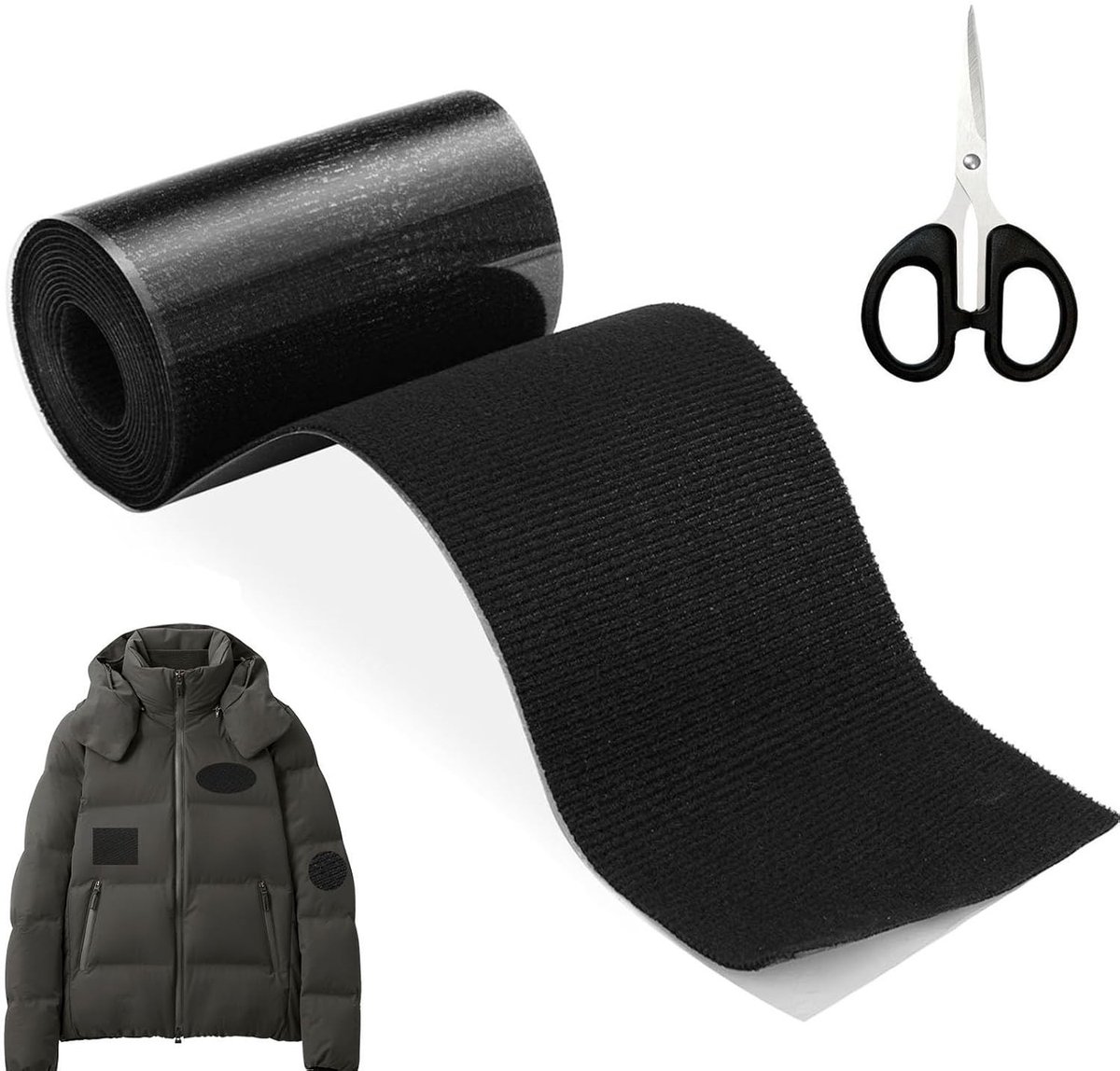 Zelfklevende Textieltape 10 x 200 cm - Waterdichte en Scheurbestendige Reparatietape voor Meubels, Auto-interieur en Tentdoeken, Ideaal voor Stoffen Herstellingen