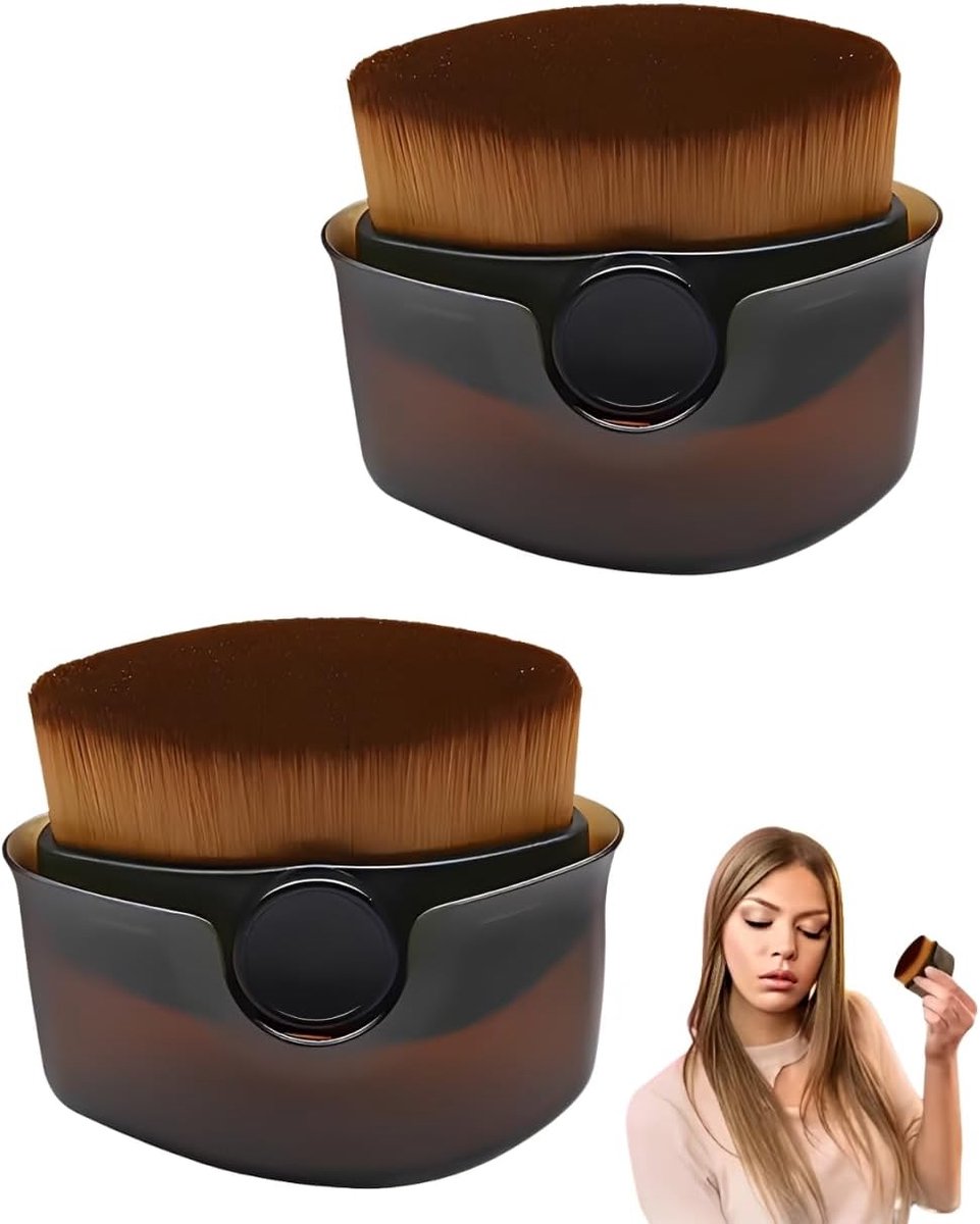 Set van 2 zwarte, draagbare zonnebrandcrème-applicators met dopjes, voor een gelijkmatige verdeling zonder vette handen, ideaal voor gezinsvakanties