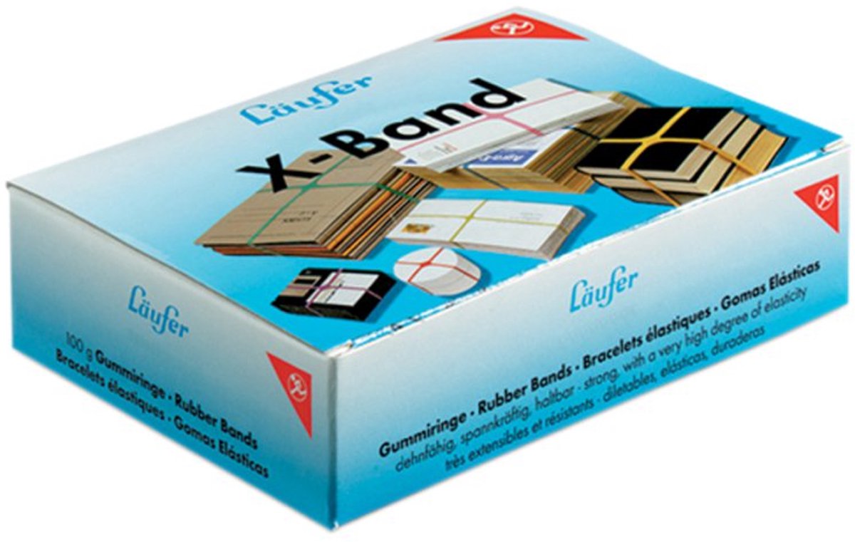 Läufer Elastieken X-band gekleurd assortiment, 100×11 mm, 100 g