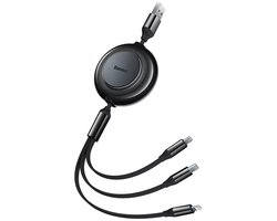 Baseus Bright Mirror 2, Câble USB 3-en-1 pour Micro USB / USB-C / Lightning 3.5A 1.1m (Noir) Chargeur Rapide 3.5A