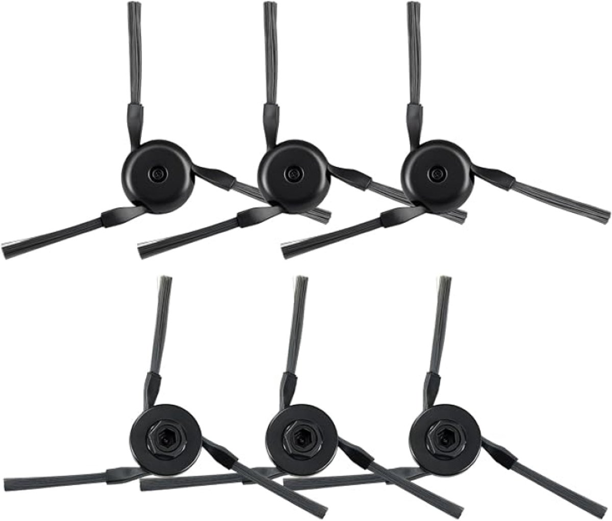 Zijborstels voor Dreame L10s Ultra Gen 3 Robotstofzuiger - 6 stuks Vervangende Borstels, Zwart