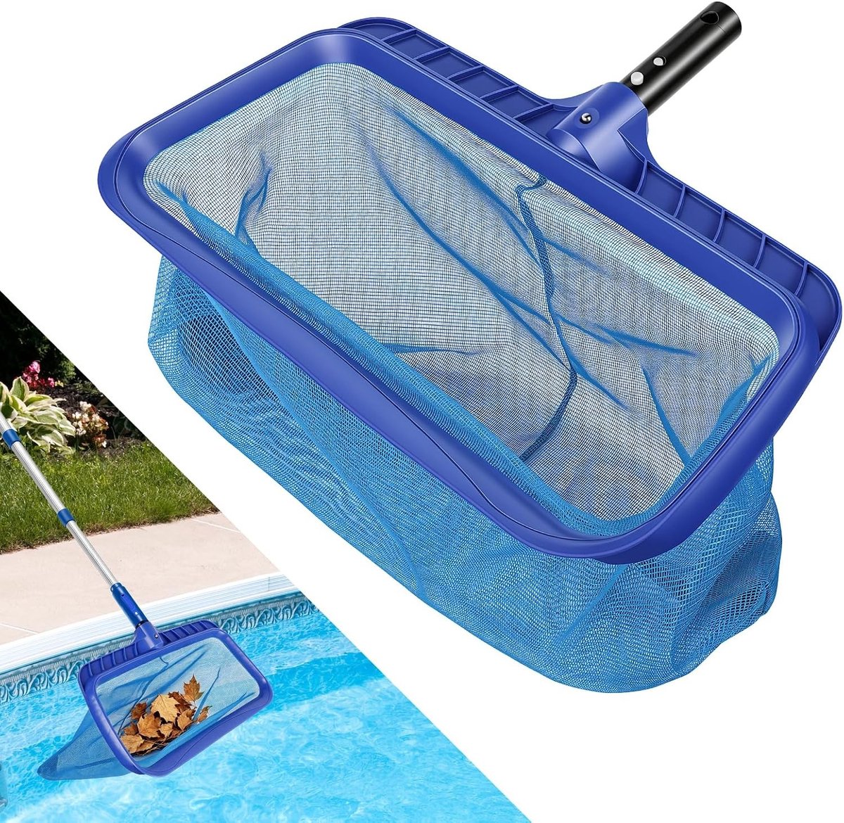 Diep Water Landing Net, 45 cm Met Versterkt Plastic Frame, Fijn Gaas Net Voor Bladeren, Ideaal Voor Zwembaden en Vijvers, Effectief en Duurzaam