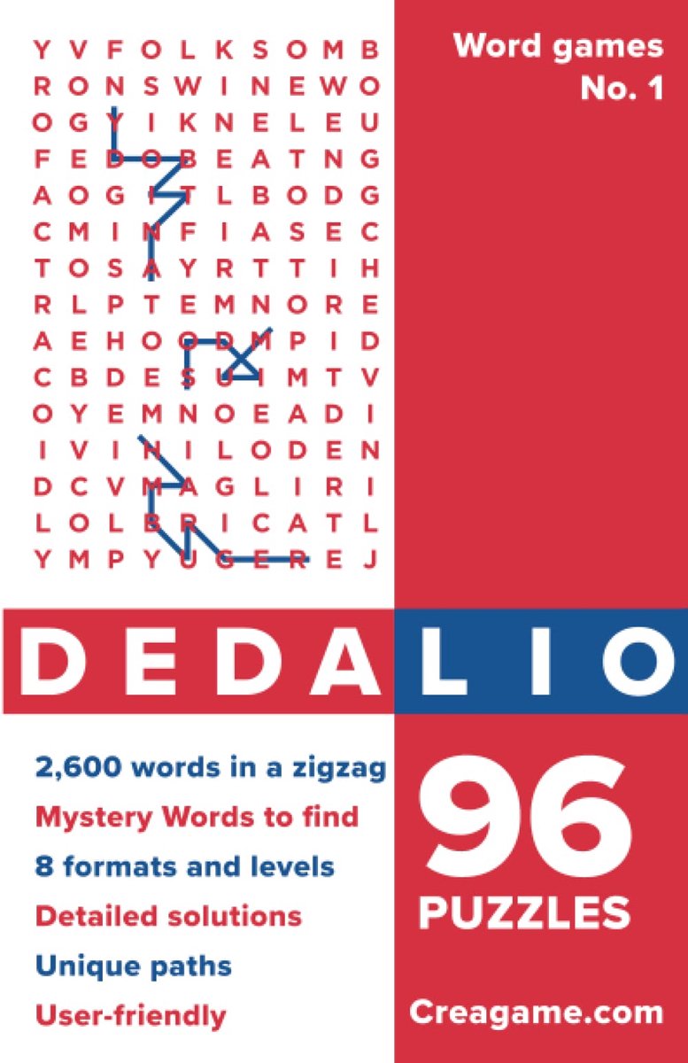Dedalio / Word games / No. 1 / 96 grids of eight different sizes (11 x 11 to 18 x 18 squares) / 2,600 words in a - ShopVlot