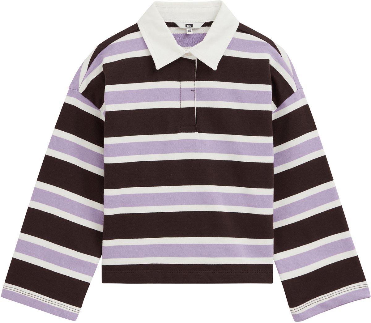WE Fashion Meisjes oversized polo met blokstreep