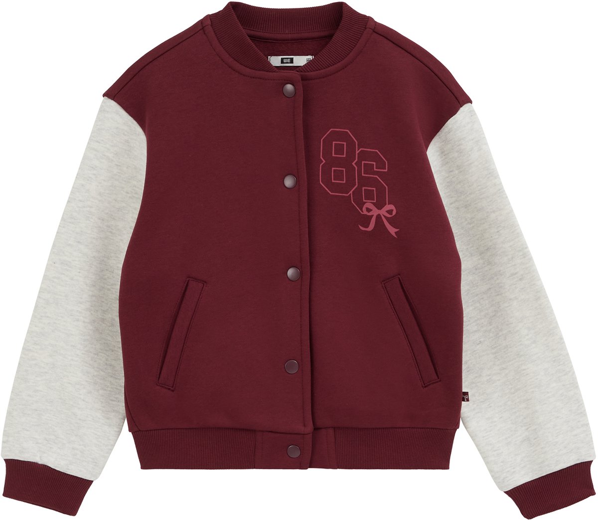 WE Fashion Meisjes oversized bomberjack met embroidery en print