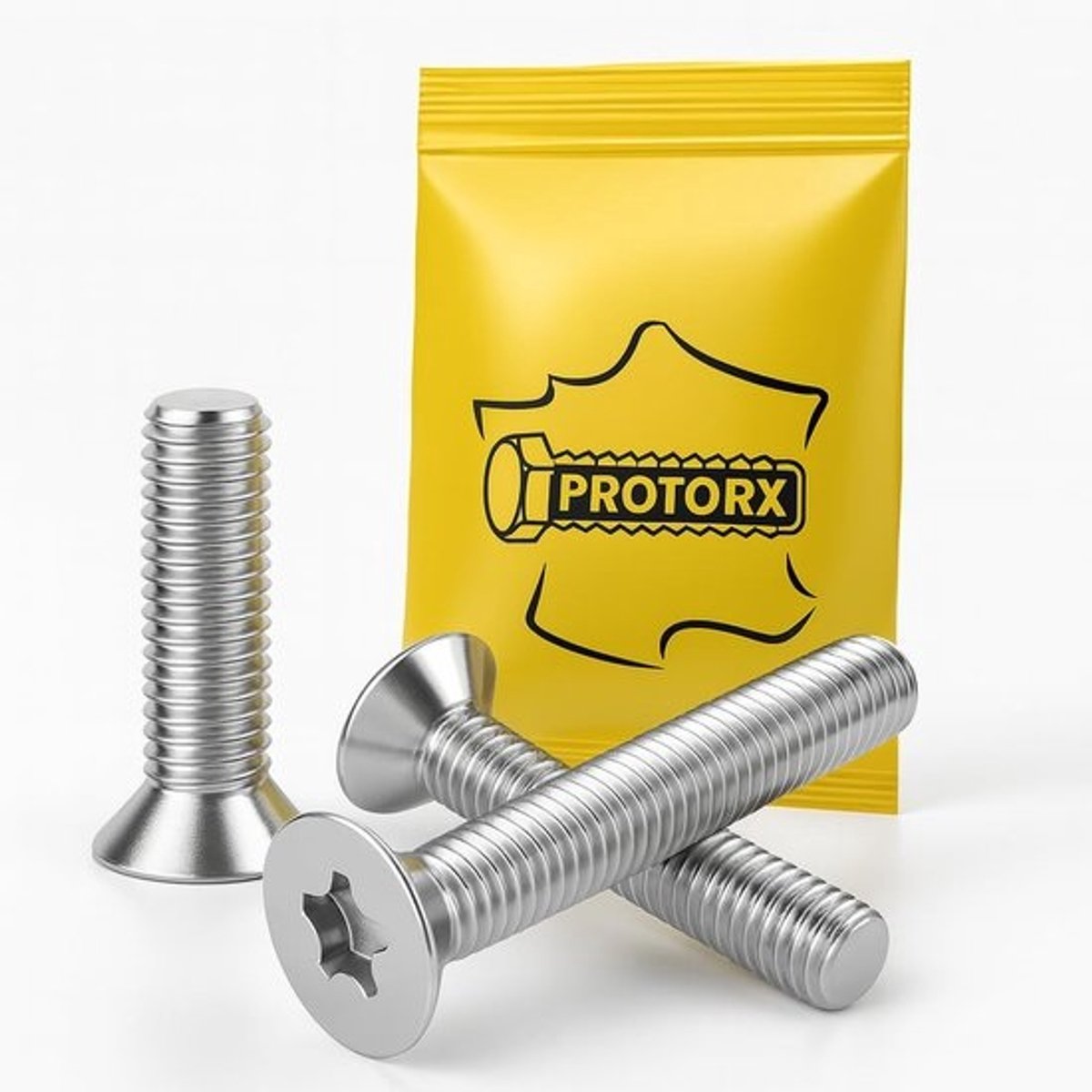 Torx-schroeven - Verzonken kop - Voor metaalbevestiging - Roestvrij staal A2 - M6 x 40mm - Grijs