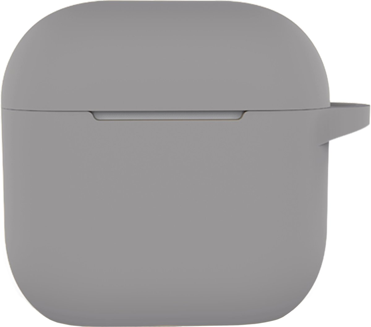 Hoesje - Geschikt voor Apple AirPods 5 - met Clip - Siliconen Hoes - Silicone Case Cover - Grijs