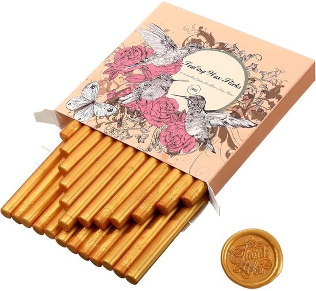 Waxstaven - Lijmpistoolaccessoires - Kaarten verzegelen - Sneldrogend waterdicht - 24 stuks - Goud