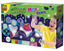 SES Creative Slijm Mix it Mania met Kralen en Sterren - 7 x 120 g - Vanaf 3 Jaar - Glow in the Dark - Schoencadeautjes Sinterklaas