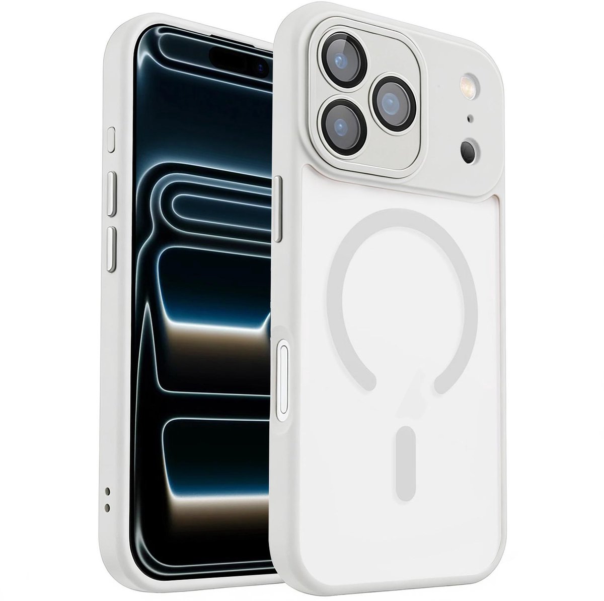 XDcase Skin Feel Transparant Mat Hoesje met MagSafe magneet & Lensbescherming – iPhone 17 Pro Wit