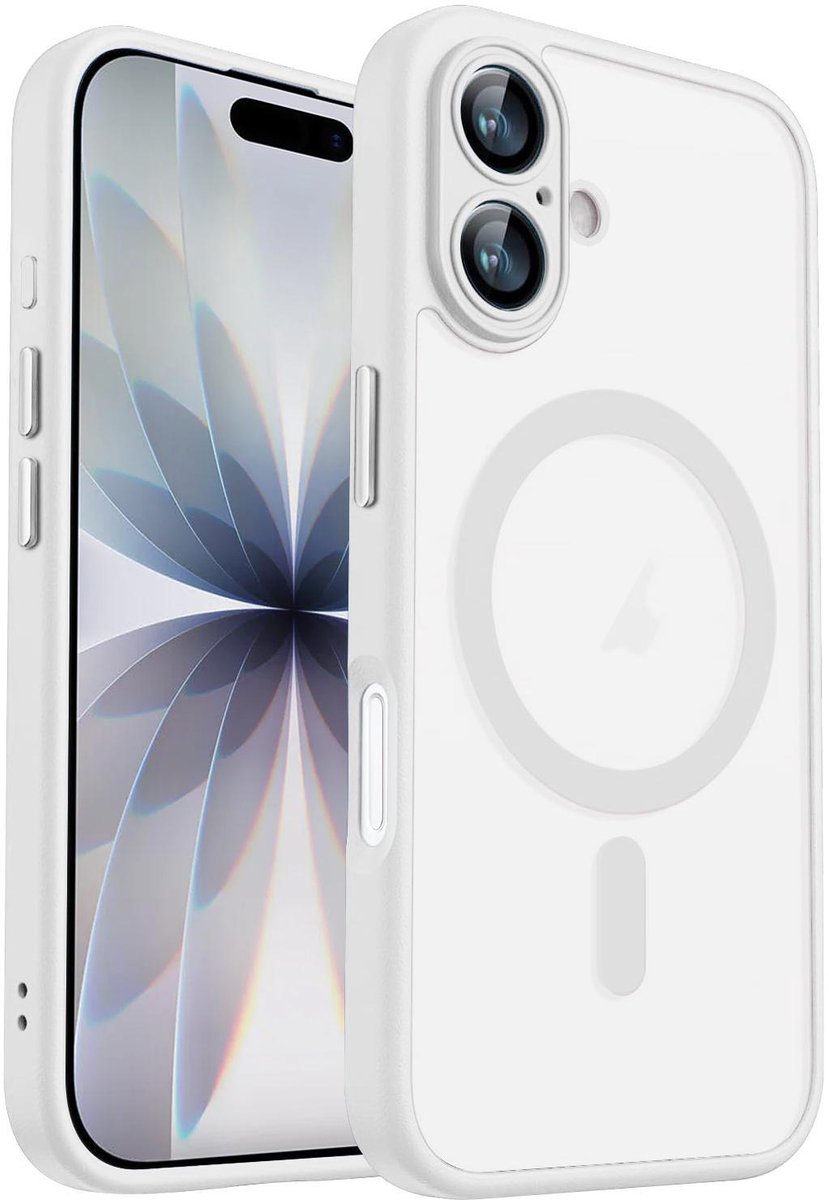 XDcase Skin Feel Transparant Mat Hoesje met MagSafe magneet & Lensbescherming – Apple iPhone 18 White