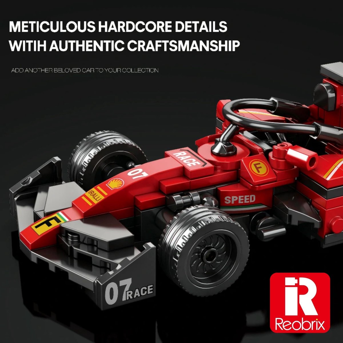 Reobrix 663 Ferrari SF-24 Formule 1 1:24 bouwset | City fast champions adventure | Creator classic motor bouwpakket | Technic speelgoed ideas voor volwassenen | Icons furious F1 speed auto | Technische bouwdoos met 245 bloks — cadeau in Spellen & Speelgoed - foto 8