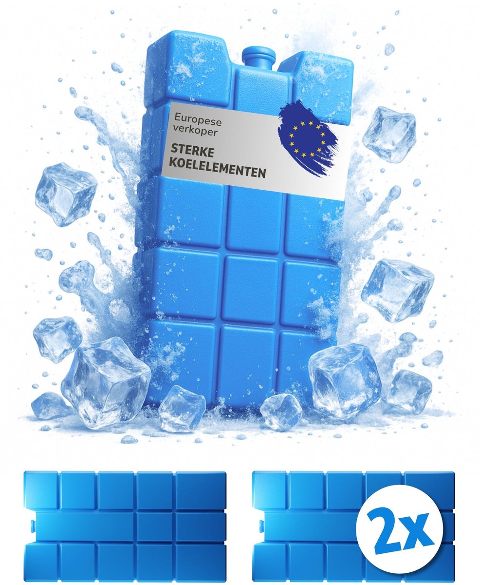 ToCi Koelaccu‘s, set van 2 koelaccu's van elk 200 ml, 2 blauwe koelelementen voor de koeltas of koelbox, koelpads - ShopVlot