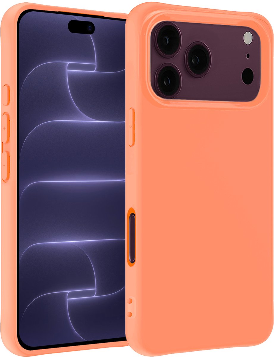 Hoesje - Geschikt voor Apple iPhone 18 Pro Max - Sterk & Shockproof - Siliconen Case - Hoes Cover - Telefoonhoes - Perzik
