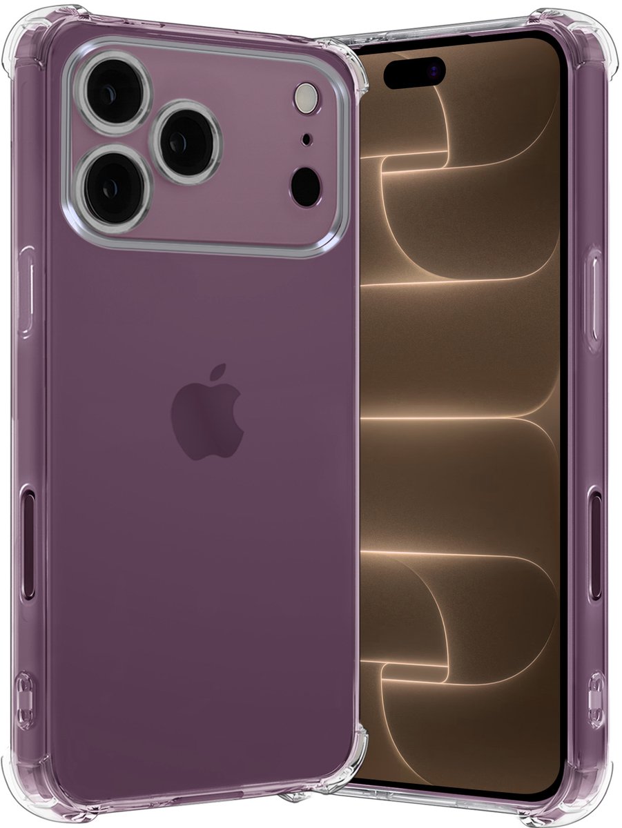 Hoes - Geschikt voor Apple iPhone 18 Pro - Sterk & Shockproof - Siliconen Case - Back Cover - Telefoon Hoesje Shock Proof - Transparant