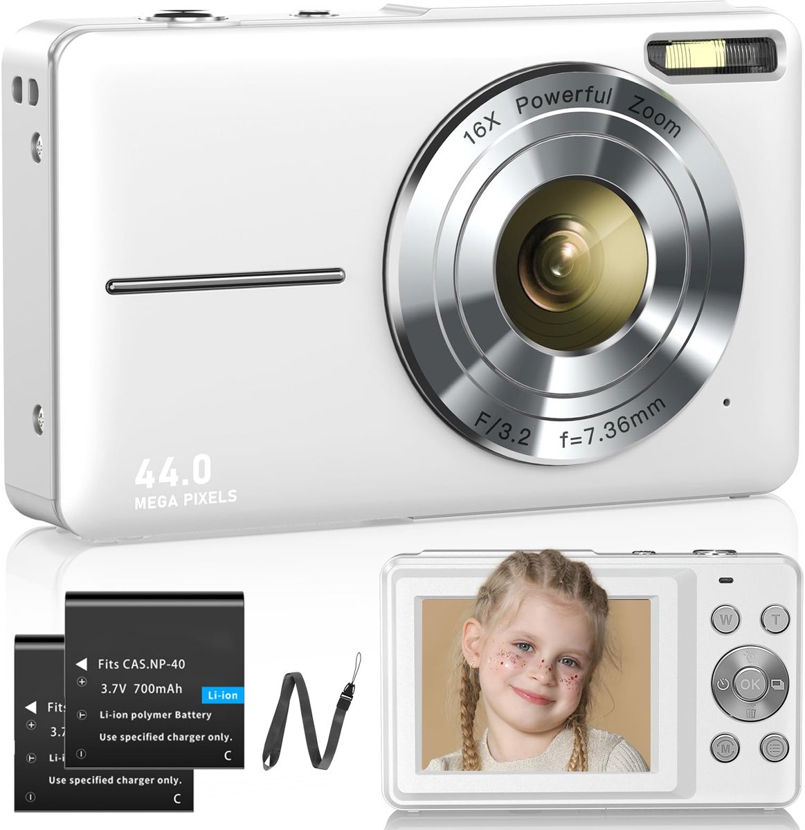 Digitale camera 1080p - 44MP - 16x digitale zoom - ideaal voor kinderen en beginners - ShopVlot