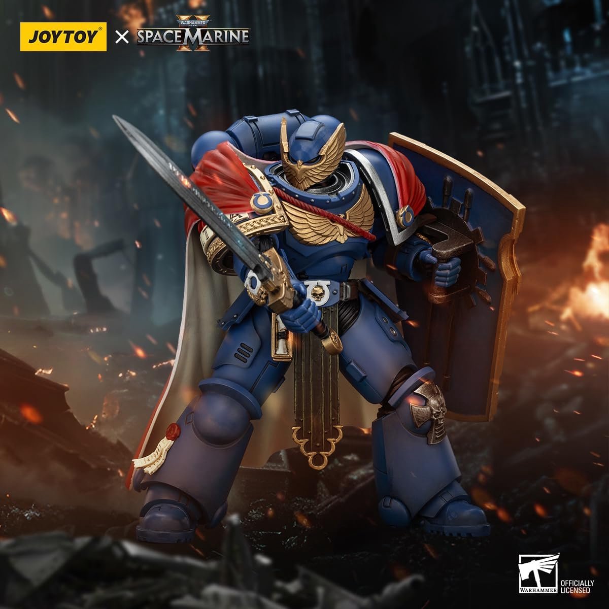 TOYVERSE JOYTOY 1/18 Action Figure Warhammer 40,000, Space Marine 2, Victrix Honour Guard Ultramarines with Storm - ShopVlot