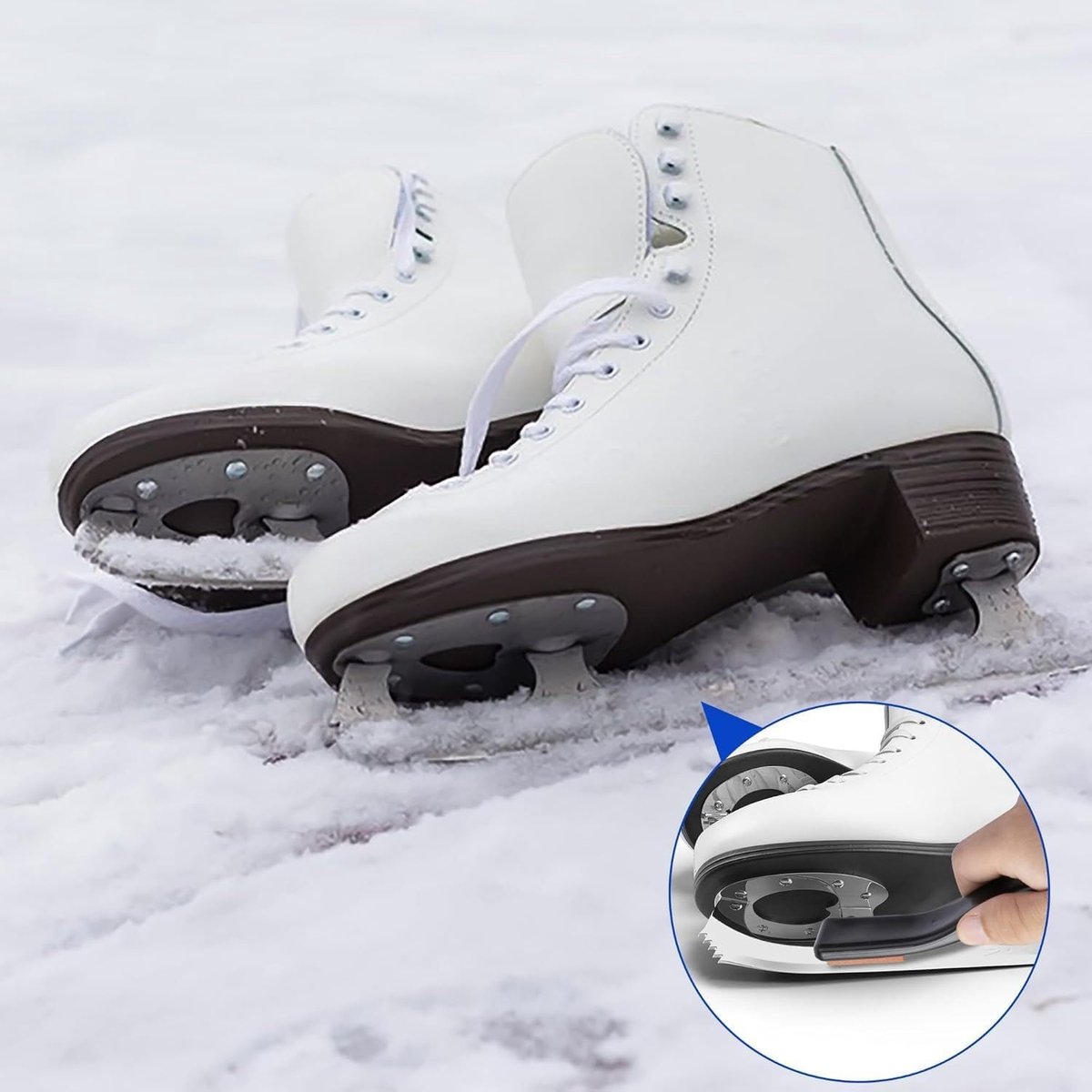 Duurzame en praktische schaatsmes slijper met diamant en keramisch materiaal voor ijshockeyschaatsen, 16 cm