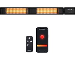 Auronic Smart Terrasverwarmer XL- Infrarood Verwarming - Elektrische Heater Carbon Fibre - Tot 25m2 - 3000W - Met app en Afstandsbediening - 9 standen - Zwart