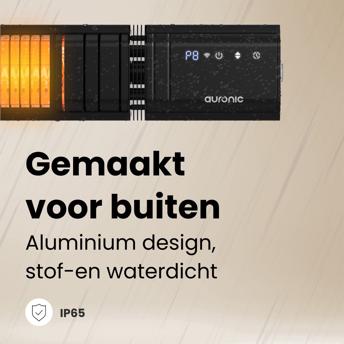 Auronic Smart Terrasverwarmer XL- Infrarood Verwarming - Elektrische Heater Carbon Fibre - Tot 25m2 - 3000W - Met app en Afstandsbediening - 9 standen - Zwart – foto 8