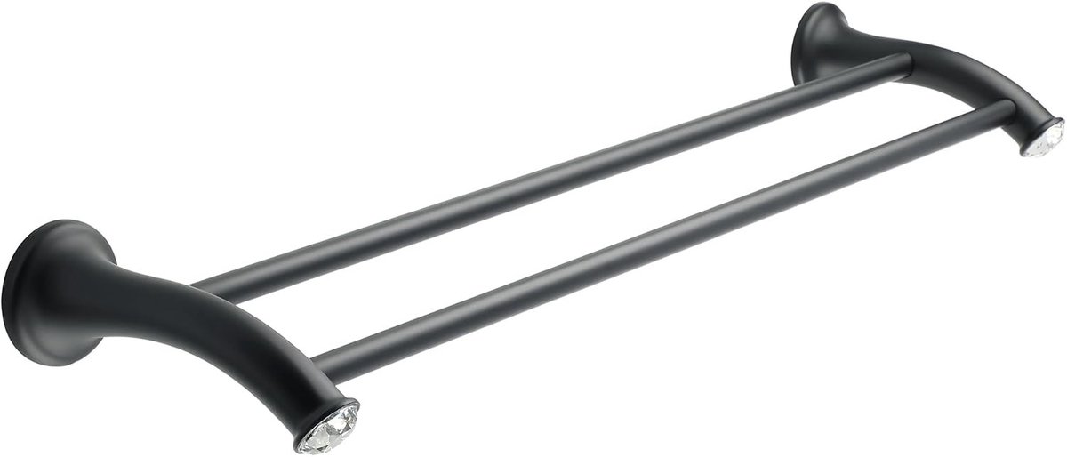 Stainless Steel Handdoekenrek voor Badkamer en Keuken - Zwart, Duurzaam en Ruimtebesparend