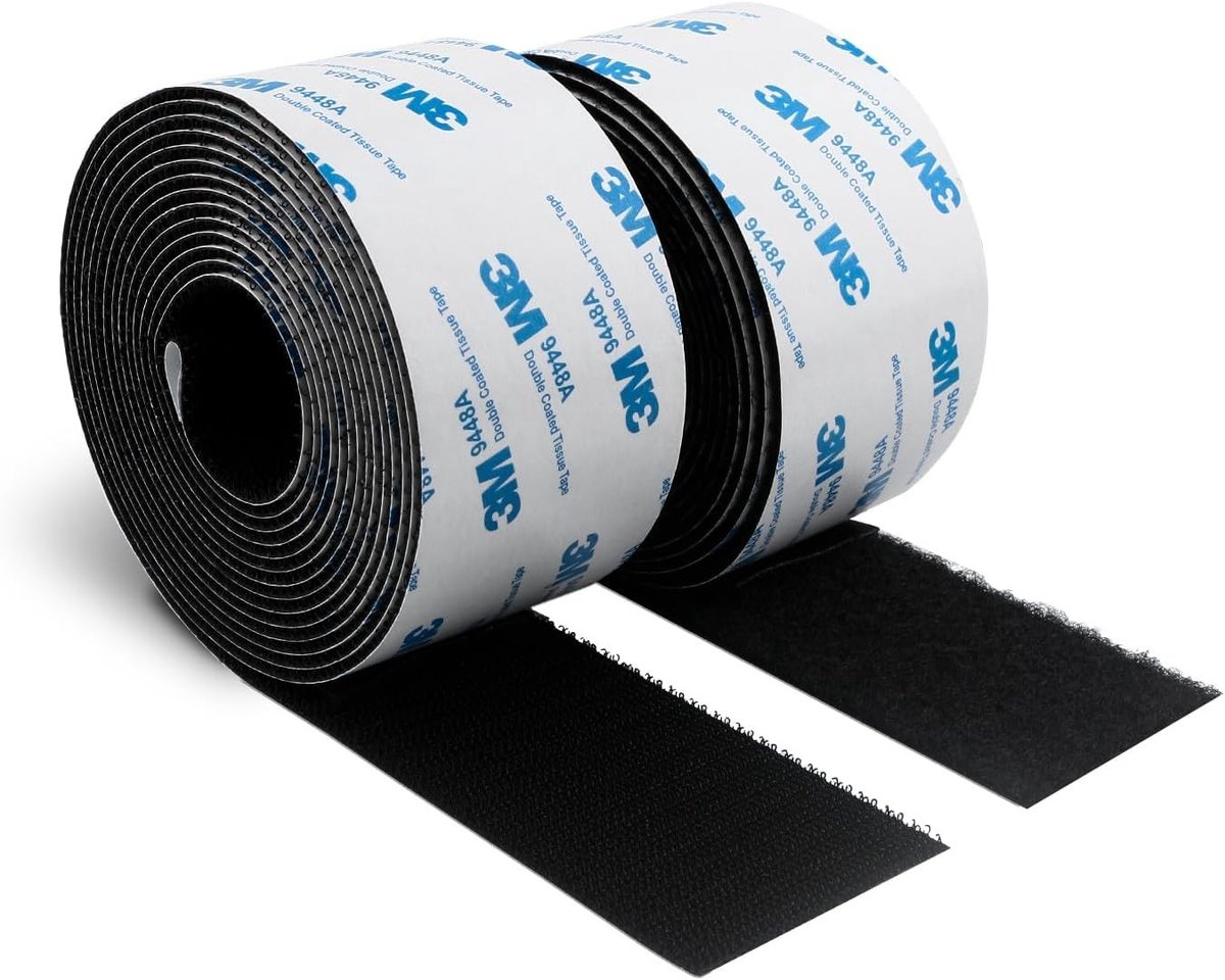 Dubbelzijdige sterke tape van nylon, 50 mm x 3 m, hoge hechting, geschikt voor diverse oppervlakken, zwart