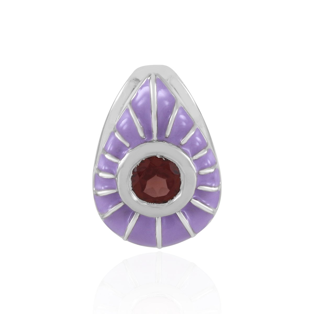 Cavill - Ronde Mozambique Granaat Hanger 0,31 ct - 925 Sterling Zilver Rhodium - Elegante Verfijnde Sieraden Monosono Collectie