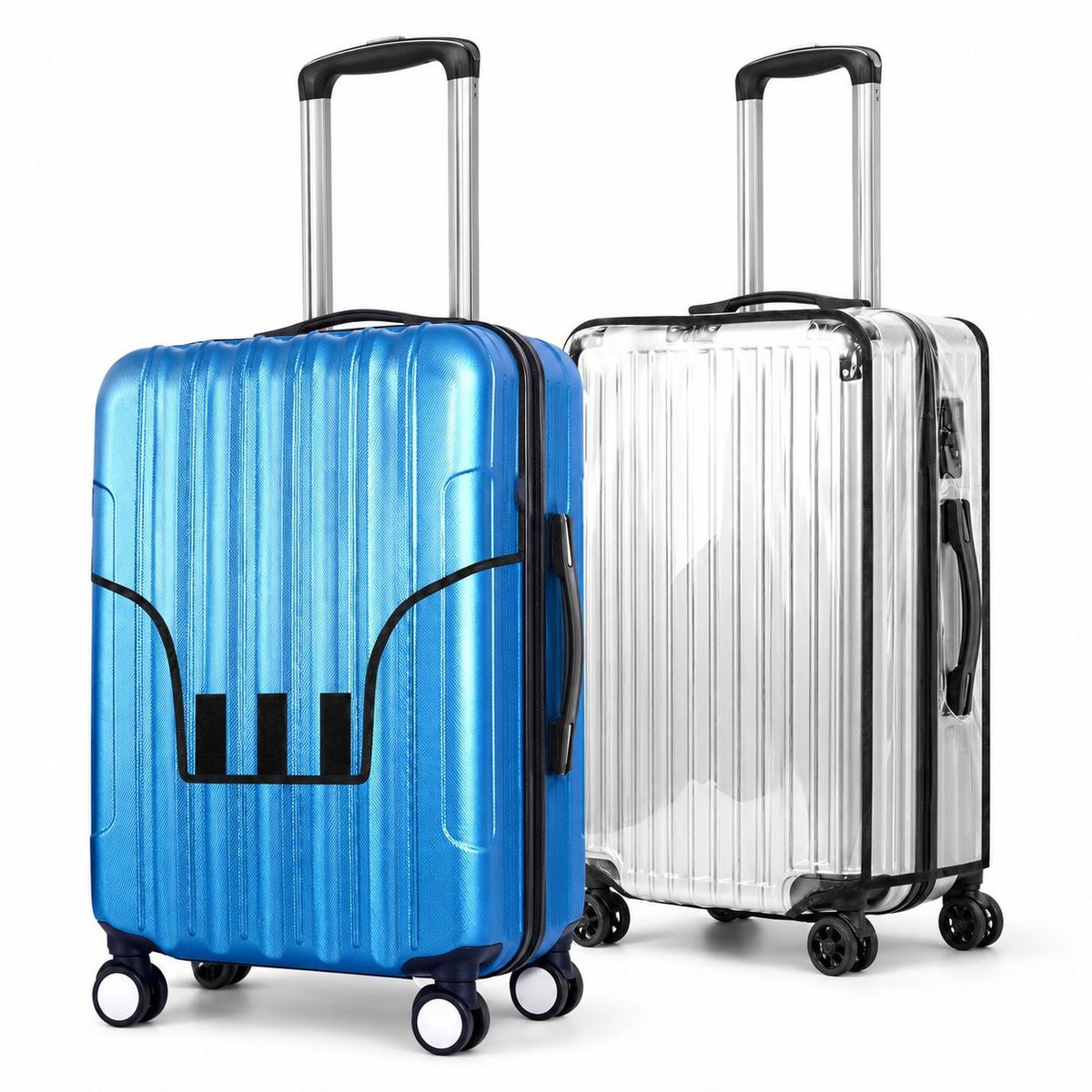 VHV - Bagagehoes (1 stuks - Transparant - Kofferhoezen - Beschermende kofferhoes - Reisaccessoires - Beschermende bagagehoes - op reis