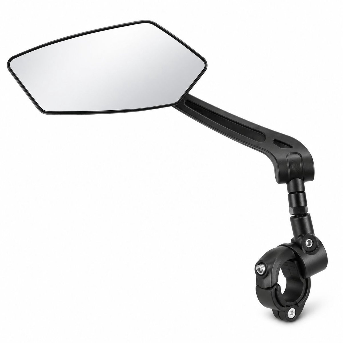 VHV - Fietsspiegel e-bike - Krasbestendige glazen lens - Zwart - Lens stuur fietsspiegel - Fietsspiegel links - Verstelbare en draaibare - op de fiets