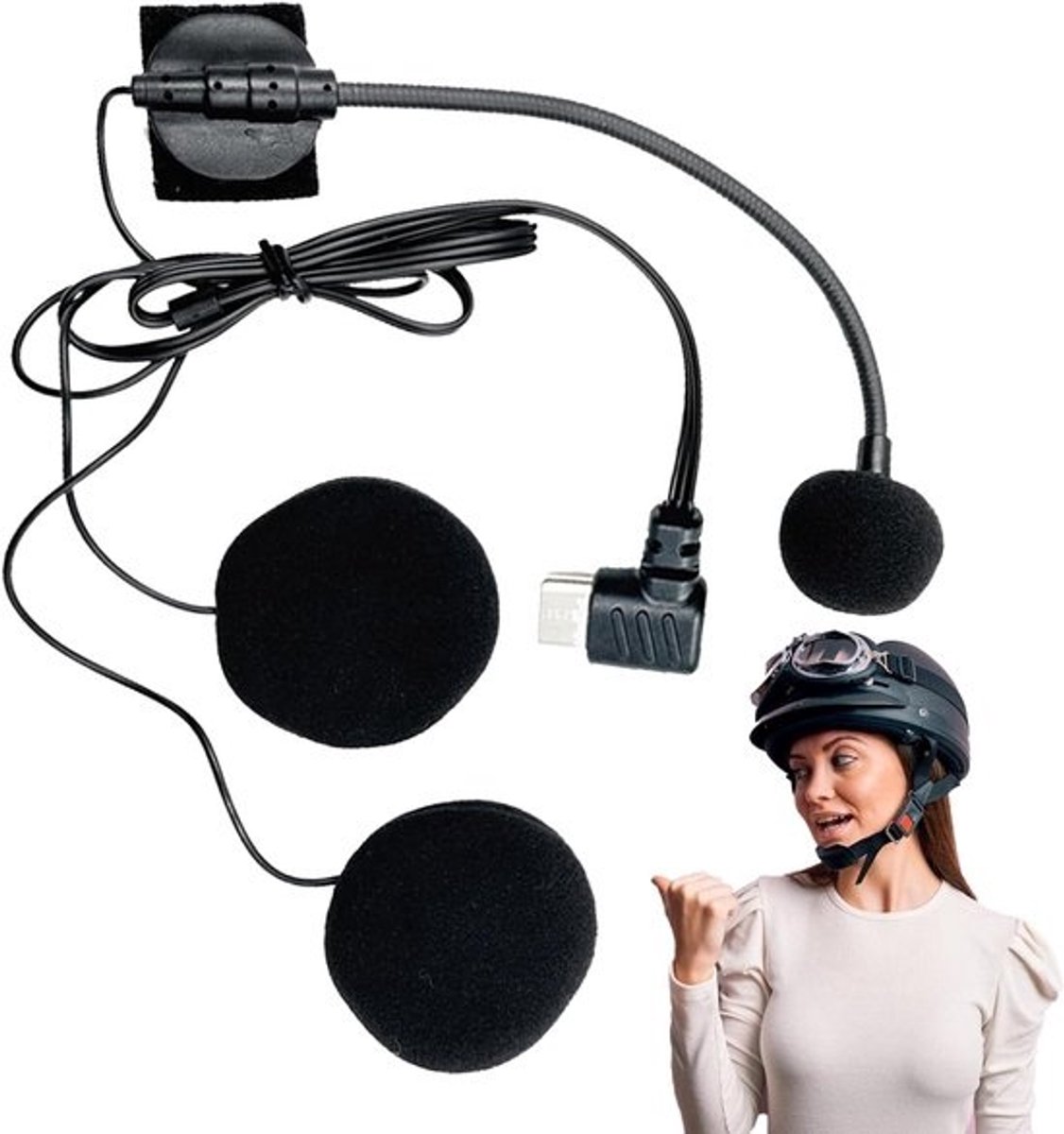 Motorhelm - audio - Draadloze luidspreker - Voor motorrตอนen - Automatisch - oproepen - Dubbele luidspreker - Zwart
