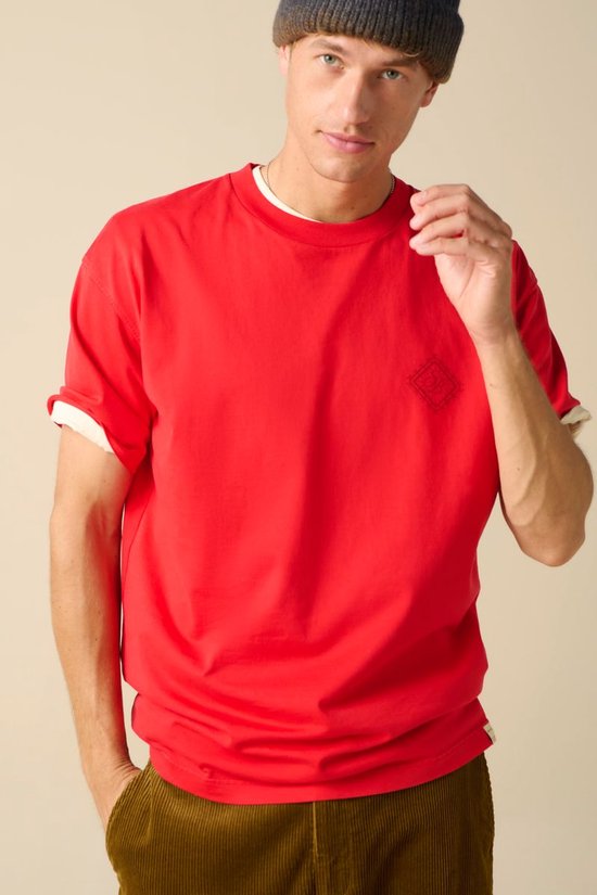 Rood T-shirt Met Artwork