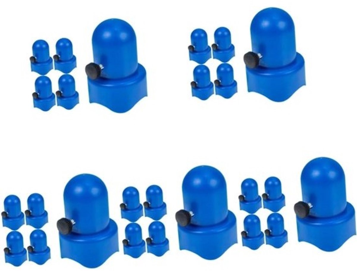 Trampolineaccessoires - Sets - met paalkappen - Voor trampolineonderhoud - Eenvoudige installatie - 25 stuks - Blauw