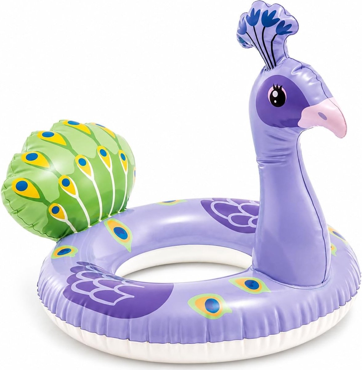 Opblaasbare Zomer Zwemring met Pauwenontwerp - Premium Waterstoel voor Strand, Zwembad en Feest - Compact en Stevig 58 cm