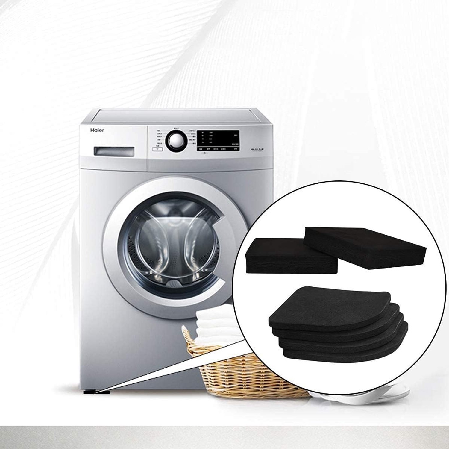 Anti-slip en Geluiddempende Vibration Pads - 8 Stuks Absorberende Rubber Voetmatten voor Wasmachine en Droger, Ideaal voor Stabiele Plaatsing en Geluidsreductie