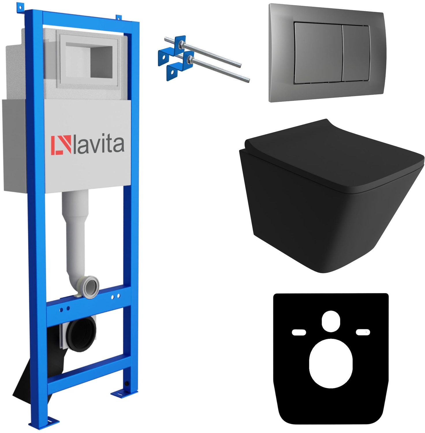 LAVITA complete toiletset LAGO LAV 101 LAV 200.1.3 randloos satijn
