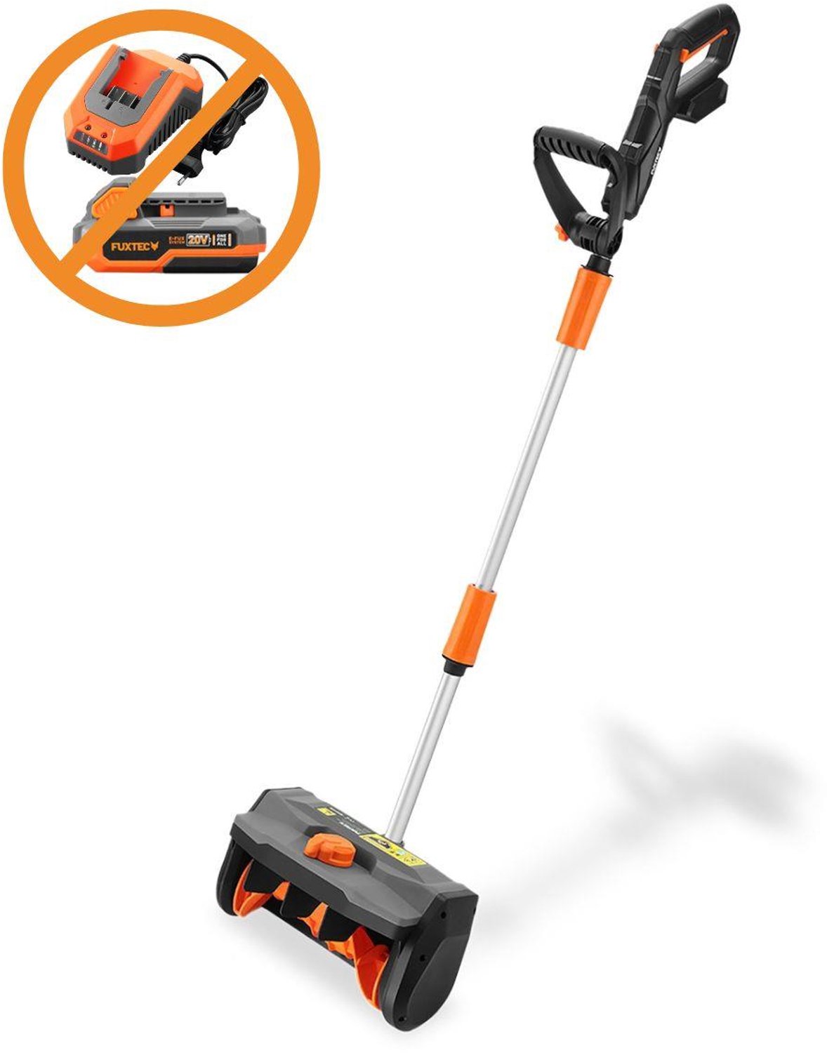 FUXTEC accusneeuwblazer FX-E1SCH20, elektrische sneeuwschuiver 20V met 300W motor, 30cm werkbreedte, tot 6m uitblaasbereik, compact & lichtgewicht voor opritten, trottoirs en terrassen