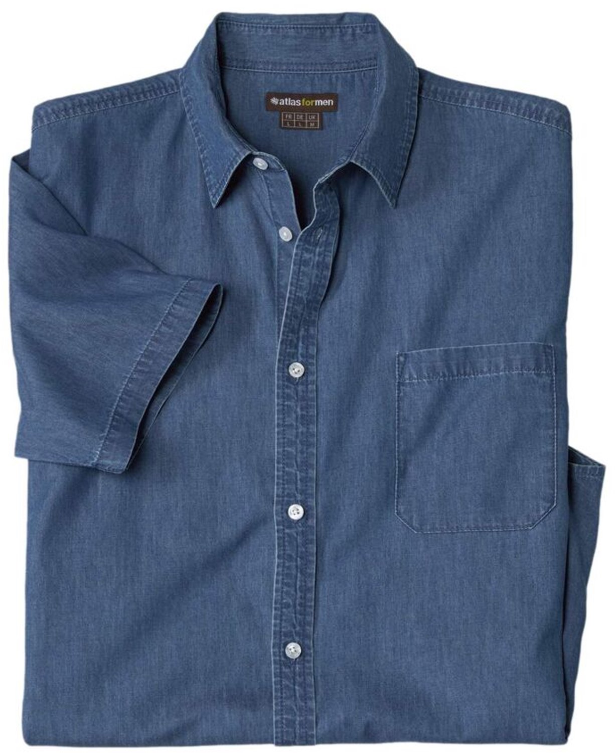 ATLAS FOR MEN - Denim overhemd Atlas - Heren - Verkrijgbaar in grote maten - XL