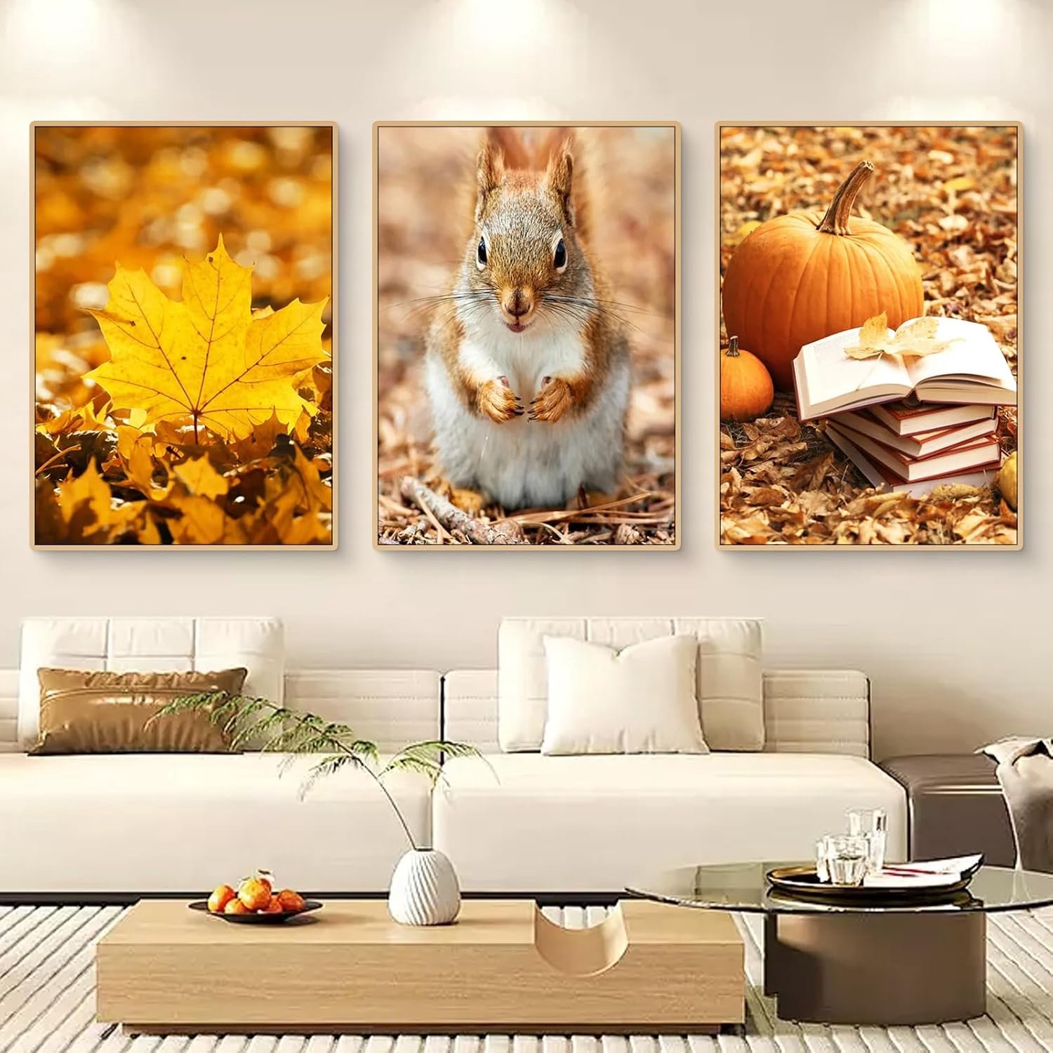 Herfst Poster Set - Canvas Muurdecoratie Woonkamer (30x40cm)