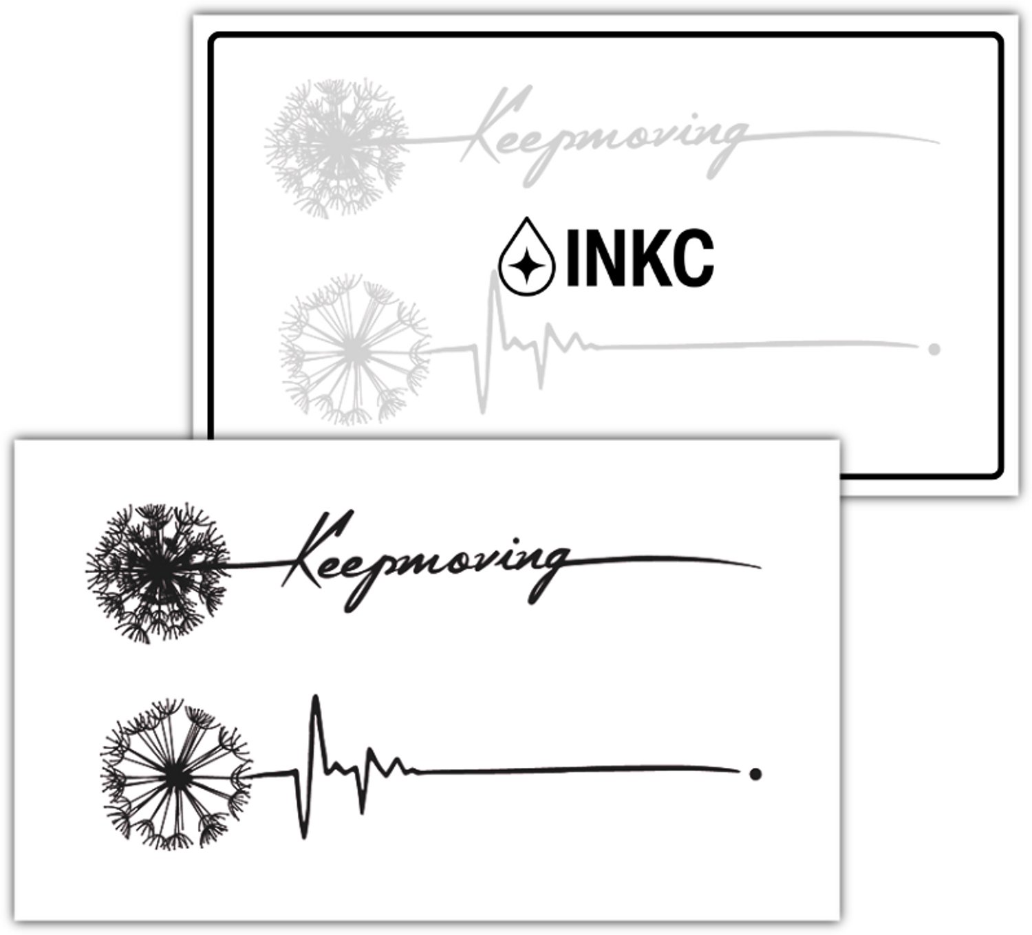INKC - Tijdelijke Tattoo - Keep moving - Nep Tattoo - Plak Tattoos - Blijft tot 2 weken - 7 x 12cm