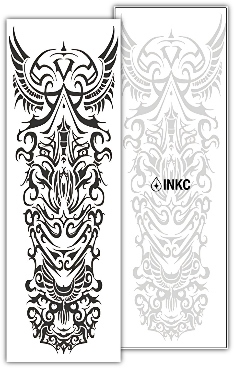 INKC - Tijdelijke Tattoo - Tribal Feniks Sleeve - Nep Tattoo - Plak Tattoos - Blijft tot 2 weken - 16 x 47cm