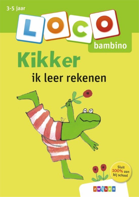 Loco Bambino 'Kikker, ik leer rekenen' voor 3-5 jarigen met een illustratie van een kikker in gestreepte broek.