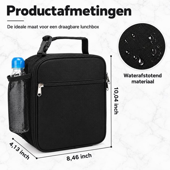 Kaiyaya - 1 stuk koeltas - houdt eten en drinken koel - geïsoleerde lunchtas - met handvat - voor werk, school en picknick - zwart, polyester van kaiyaya — afbeelding 2