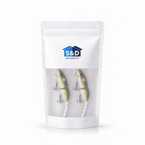 S&D | Kunstaas Rat - 2 stuks / Geel - 15.5cm - Roofvissen - Topwater Floater — afbeelding 4