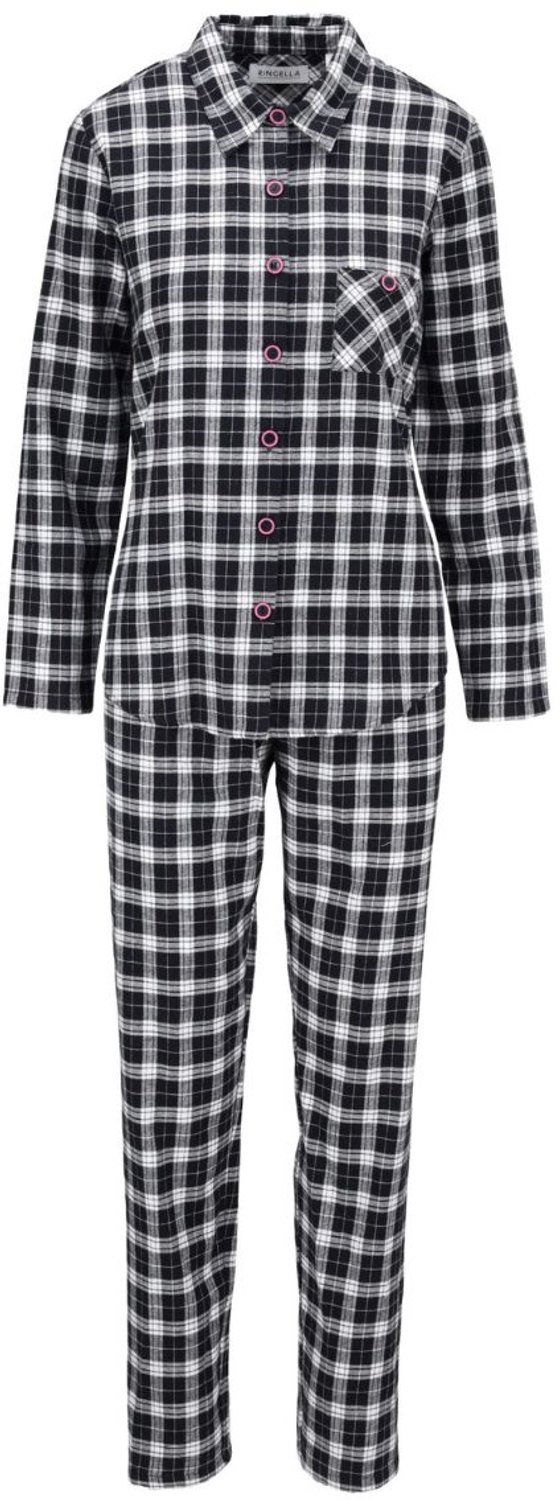 Ringella Flanellen dames pyjama zwart Ringella - Zwart - Maat - 36