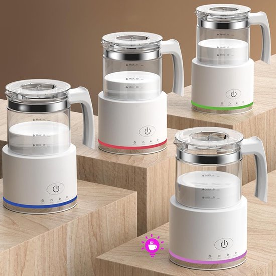 Elektrische Melkopschuimer - 500ml Glazen Kan - 4-in-1 - Warm en Koud Schuim - 600W - Automatische Uitschakeling - Voor Cappuccino en Latte — cadeau in Kookcadeaus - foto 7