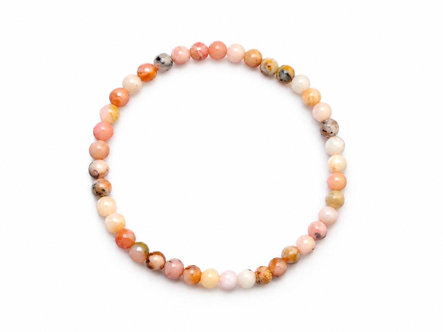 Roze Opaal Armband – 4 mm Edelsteen Kralen – Natuursteen Armband – Liefde, Rust & Emotionele Balans – Opaal armband – Roze steen armband – Roze opaal