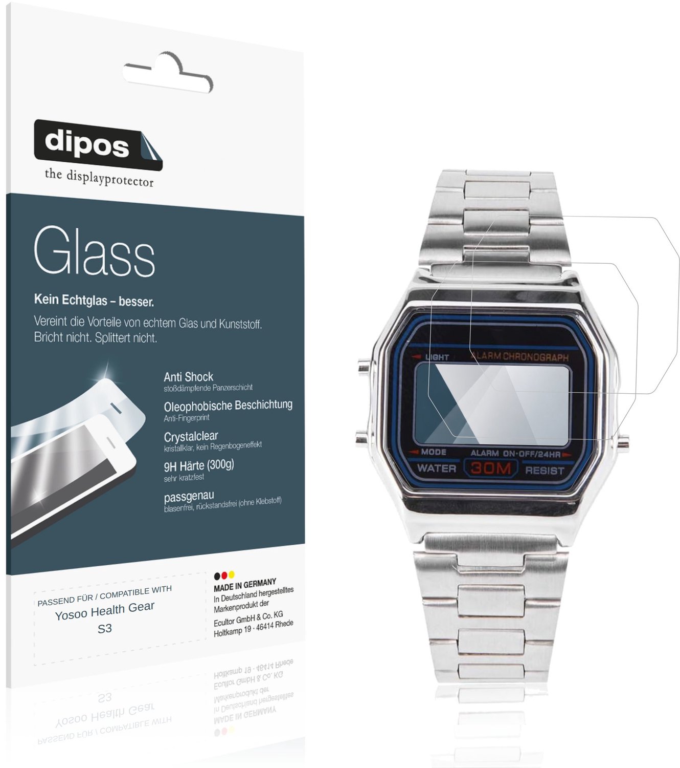 dipos – 2x Pantserfolie geschikt voor Yosoo Health Gear S3 | 9H Screenprotector
