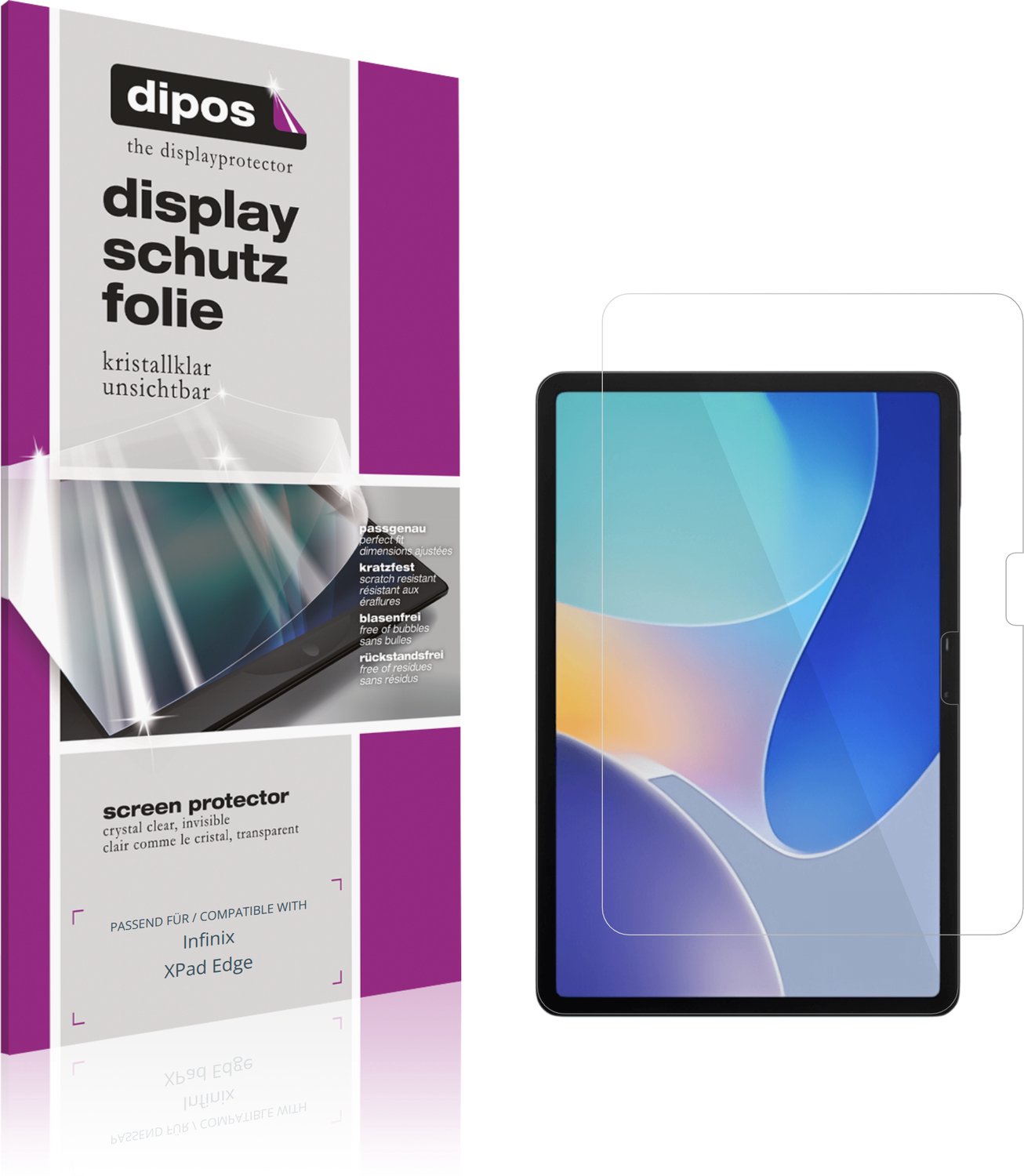 dipos – 2x Beschermfolie geschikt voor Infinix XPad Edge | Krasbestendige & heldere Screenprotector Ultra-Thin